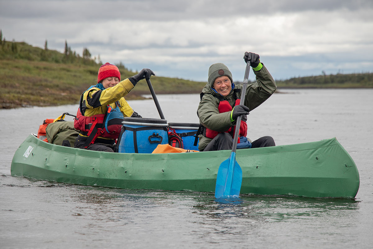 two women paddling in canada arctic