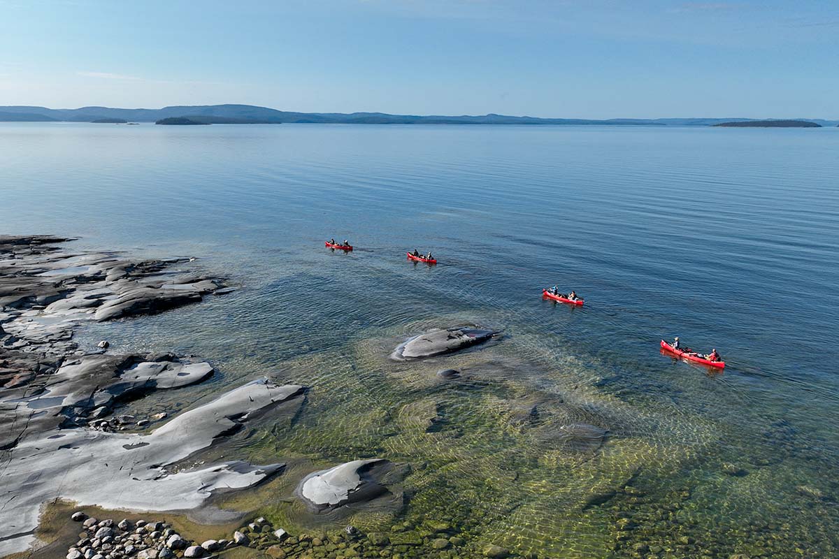 canoes on a guided canoe trip in northern canada