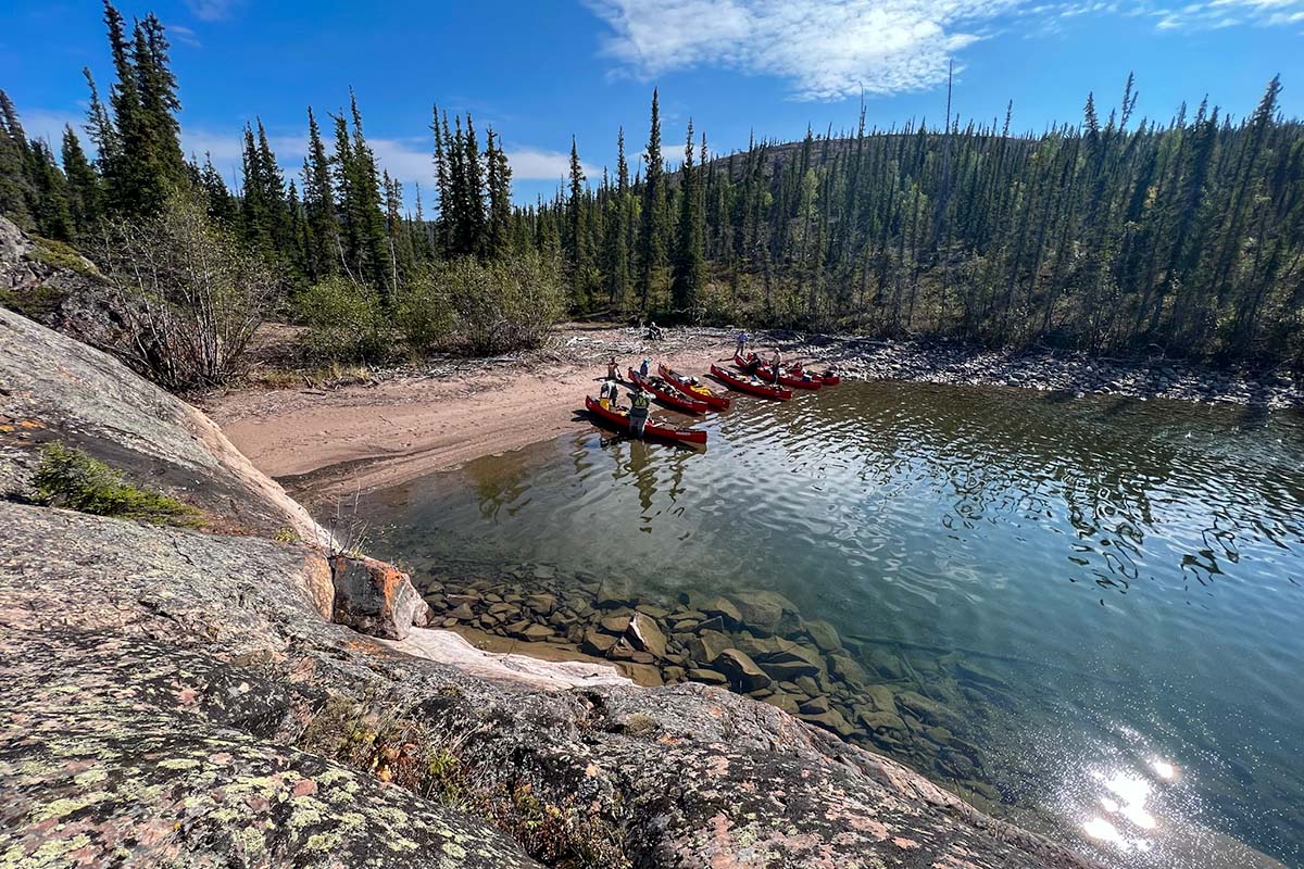 canoes on a beach in Canada's arctic