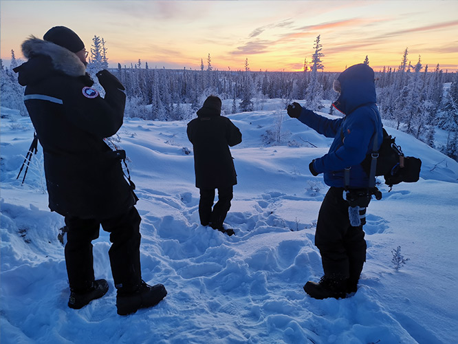 chatting on a yellowknife tour