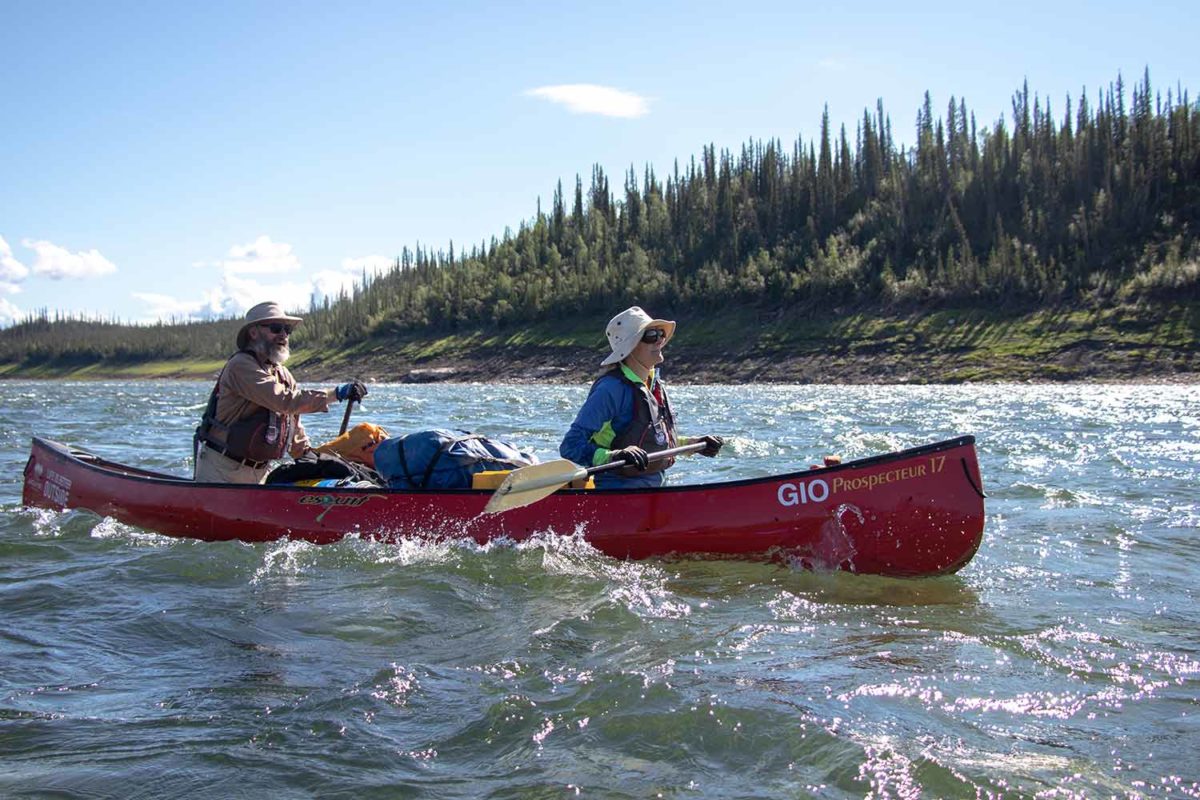 two people canoeing on the mackenzie river