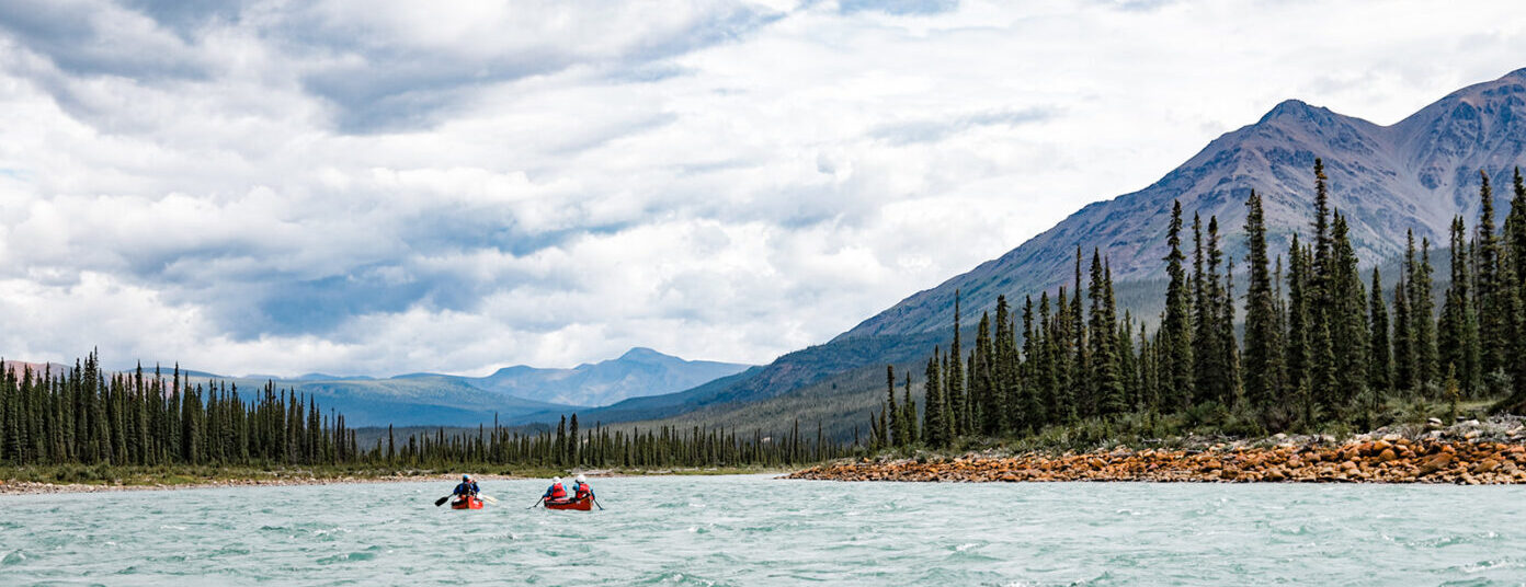 Paddling through the Mackenzie Mountains on the Keele River